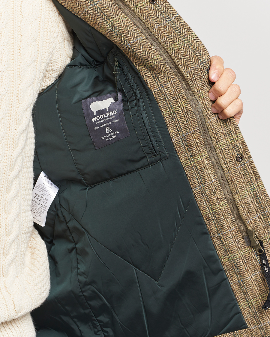 Herre | Jakker | Aspesi | Tweed Hunting Jacket Green Check