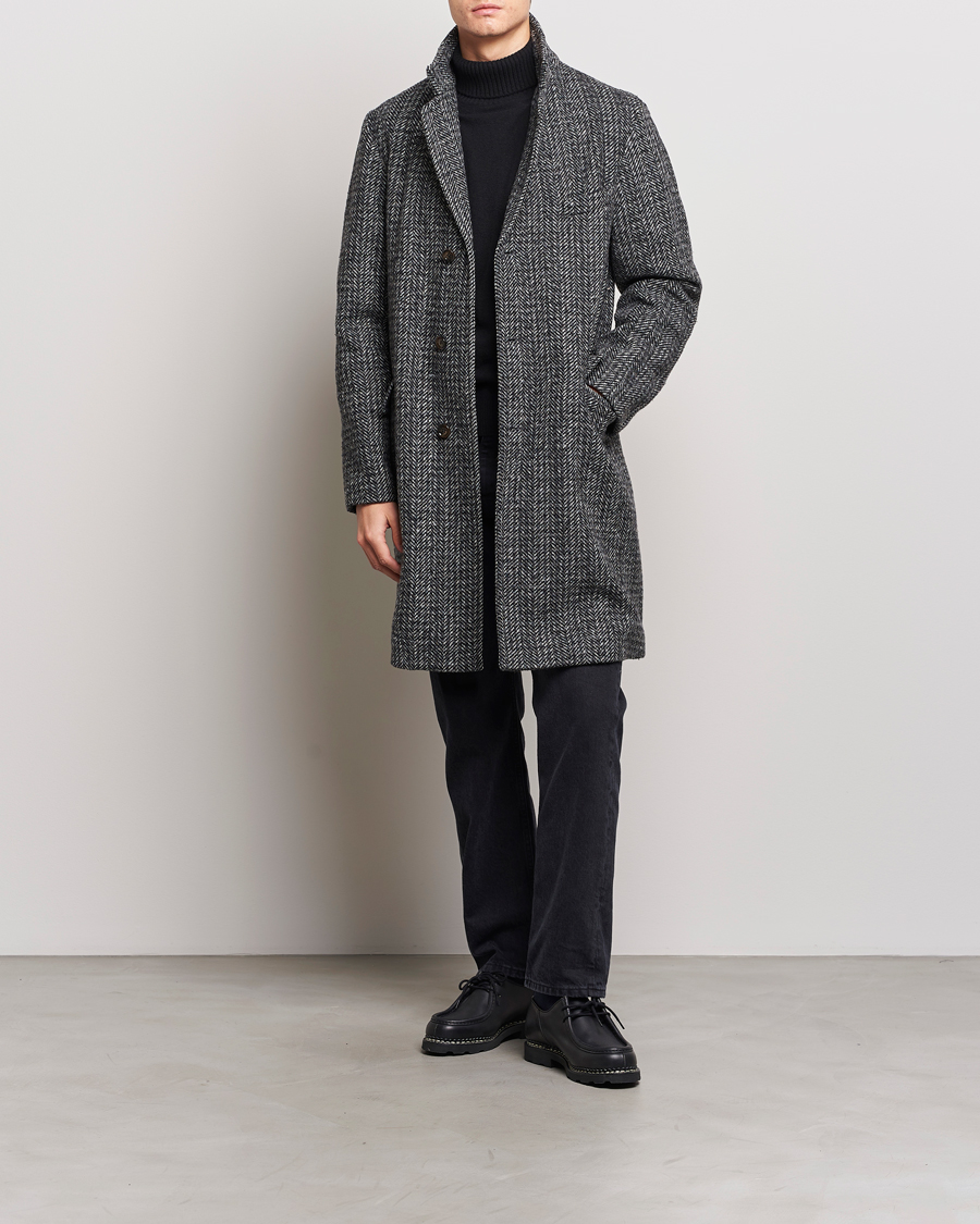 Herre | Jakker | Aspesi | Herringbone Wool Coat Grey