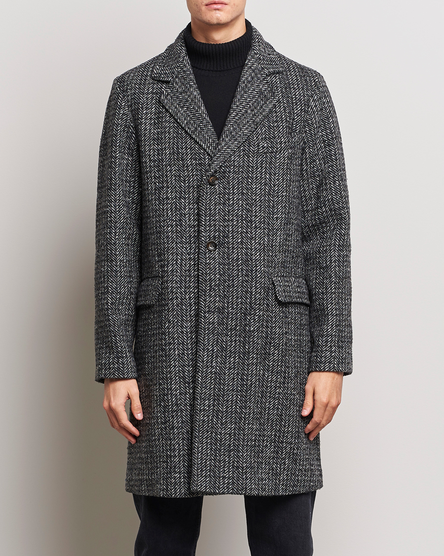 Herre | Jakker | Aspesi | Herringbone Wool Coat Grey