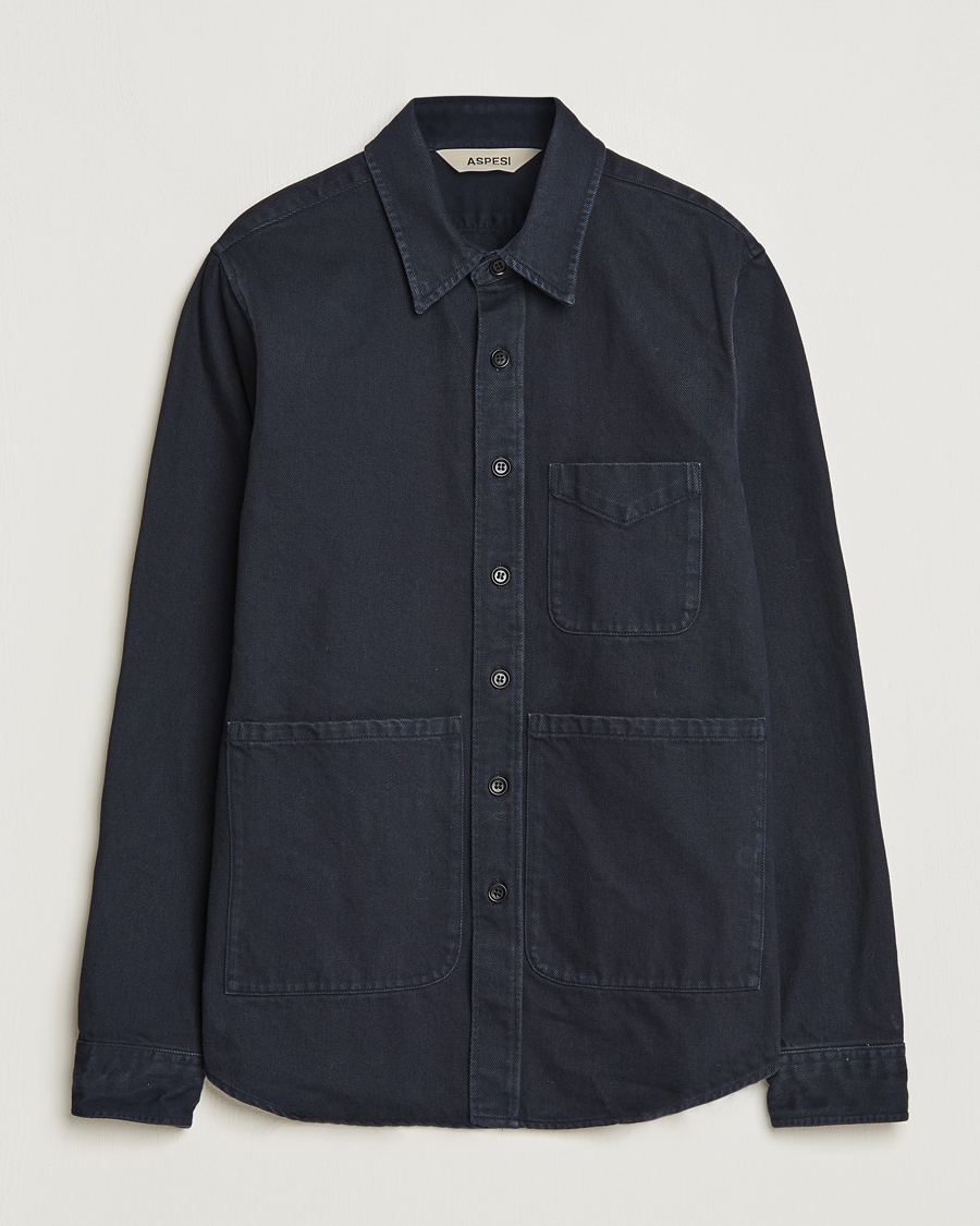 Herre | Skjorter | Aspesi | Cotton Utility Shirt Navy