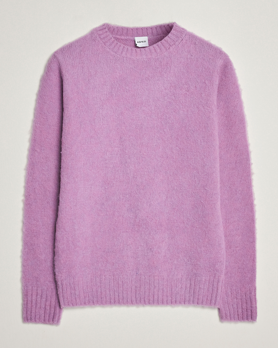 Herre | Gensere | Aspesi | Brushed Shetland Sweater Purple