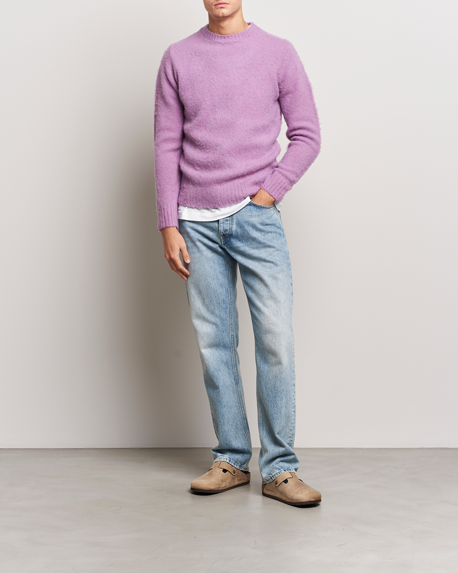 Herre | Gensere | Aspesi | Brushed Shetland Sweater Purple