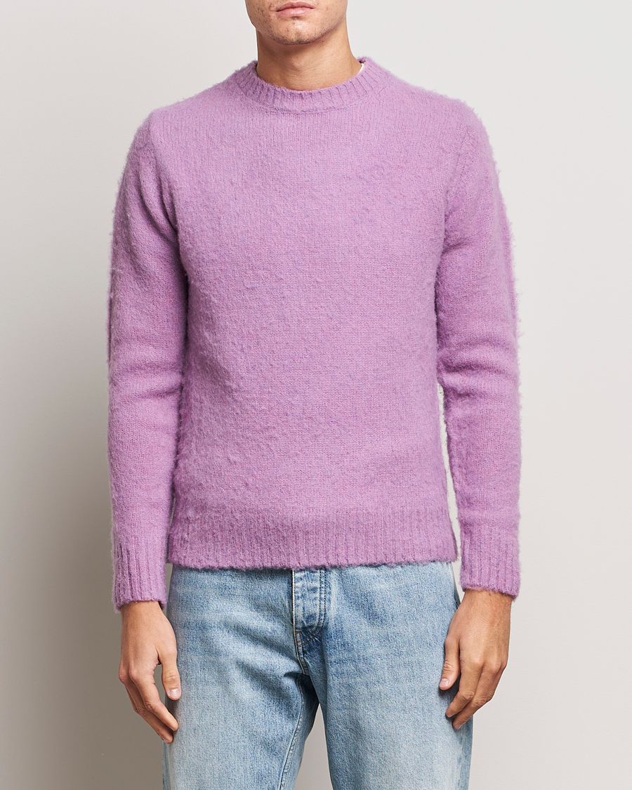 Herre | Gensere | Aspesi | Brushed Shetland Sweater Purple