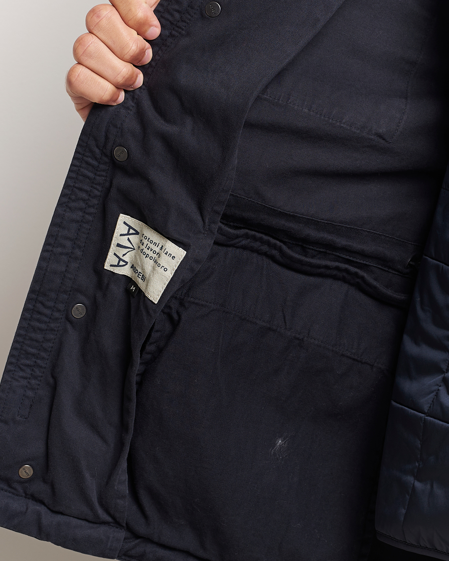 Herre | Jakker | Aspesi | Lined Cotton Field Jacket Navy