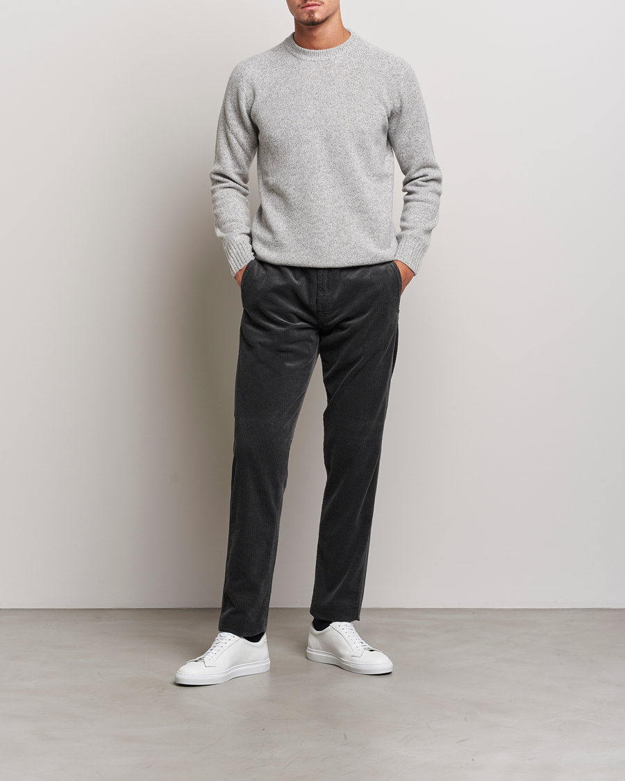 Herre | Bukser | Aspesi | Drawstring Corduroy Trousers Charcoal