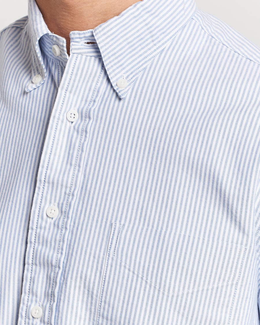 Herre | Skjorter | Gitman Vintage | Button Down Striped Oxford Shirt Light Blue