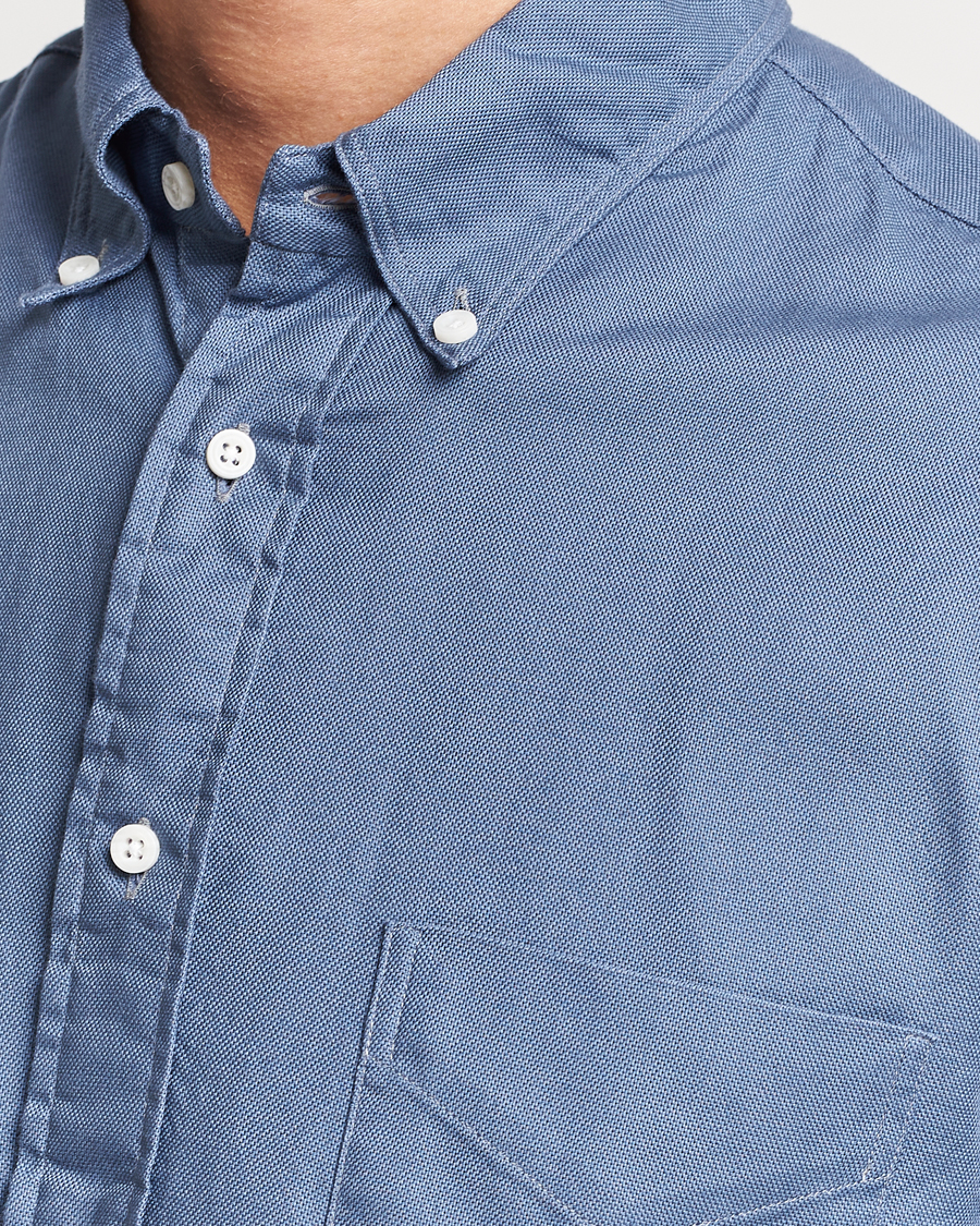 Herre | Skjorter | Gitman Vintage | Button Down Hopsack Shirt Blue