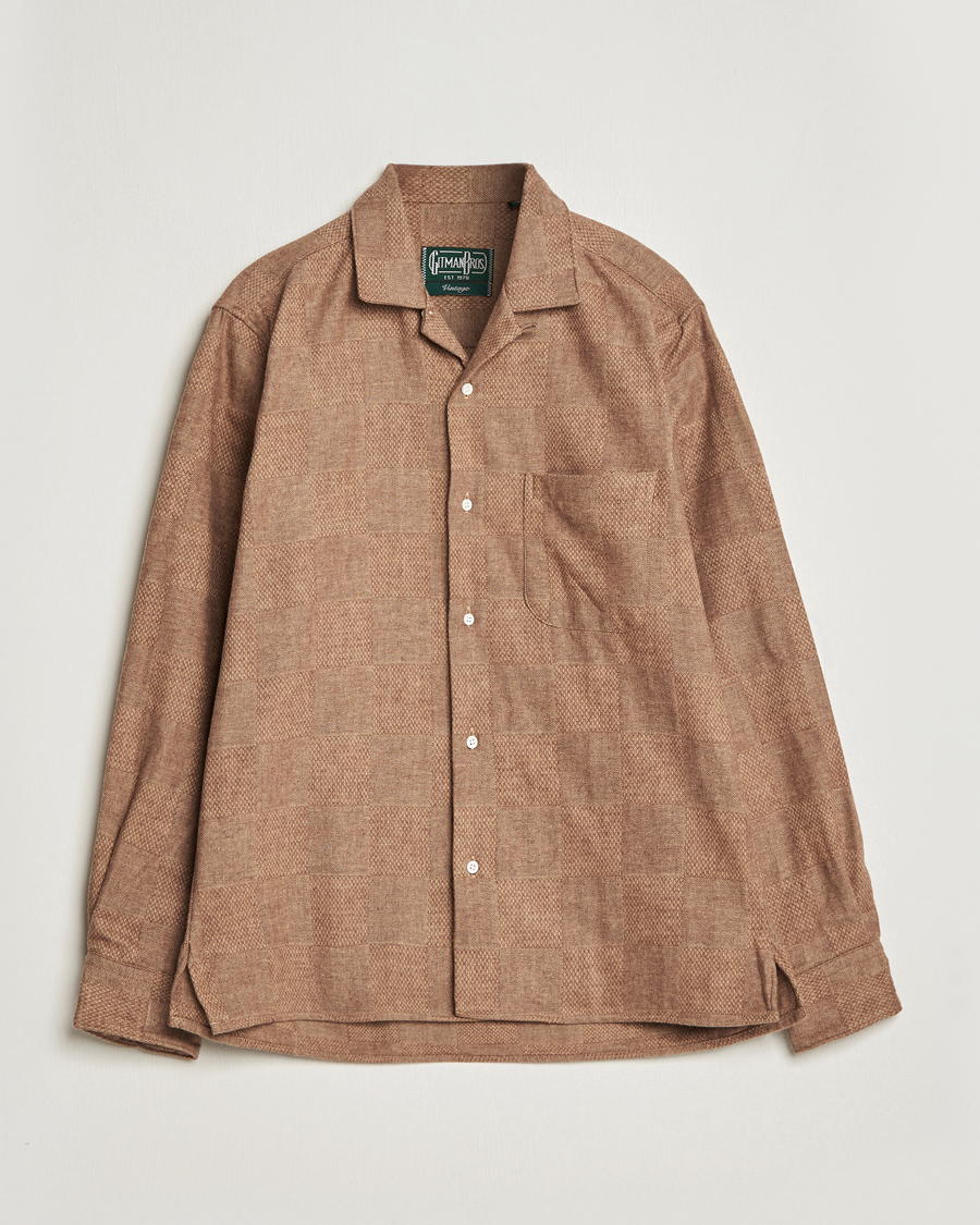 Herre |  | Gitman Vintage | Brushed Patchwork Camp Shirt Tan