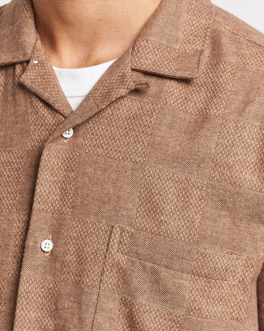 Herre | Skjorter | Gitman Vintage | Brushed Patchwork Camp Shirt Tan
