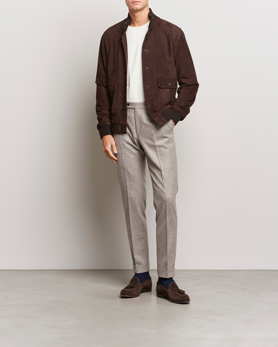 Herre | Jakker | Valstar | Valstarino Suede Jacket Dark Brown