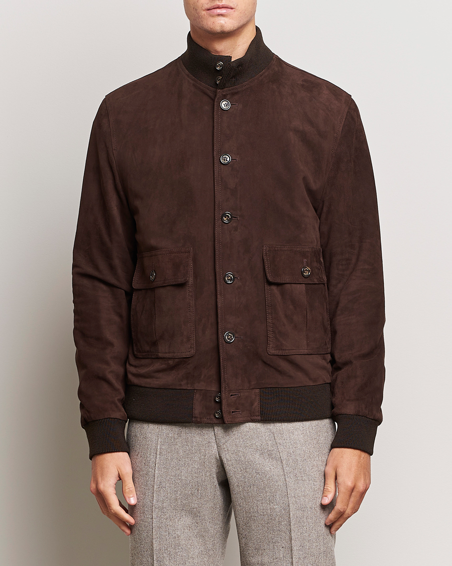Herre | Jakker | Valstar | Valstarino Suede Jacket Dark Brown