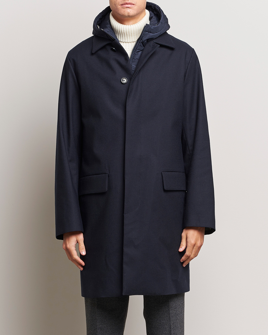 Herre | Jakker | Valstar | Waterproof 2-in-1 Flannel Overcoat Navy