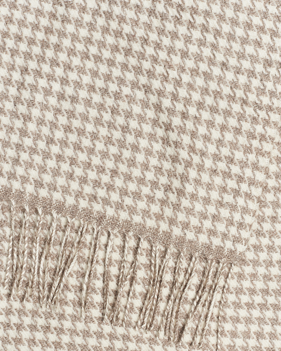 Herre | Piacenza Cashmere Cashmere/Silk Houndstooth Scarf Beige | Piacenza Cashmere | Cashmere/Silk Houndstooth Scarf Beige
