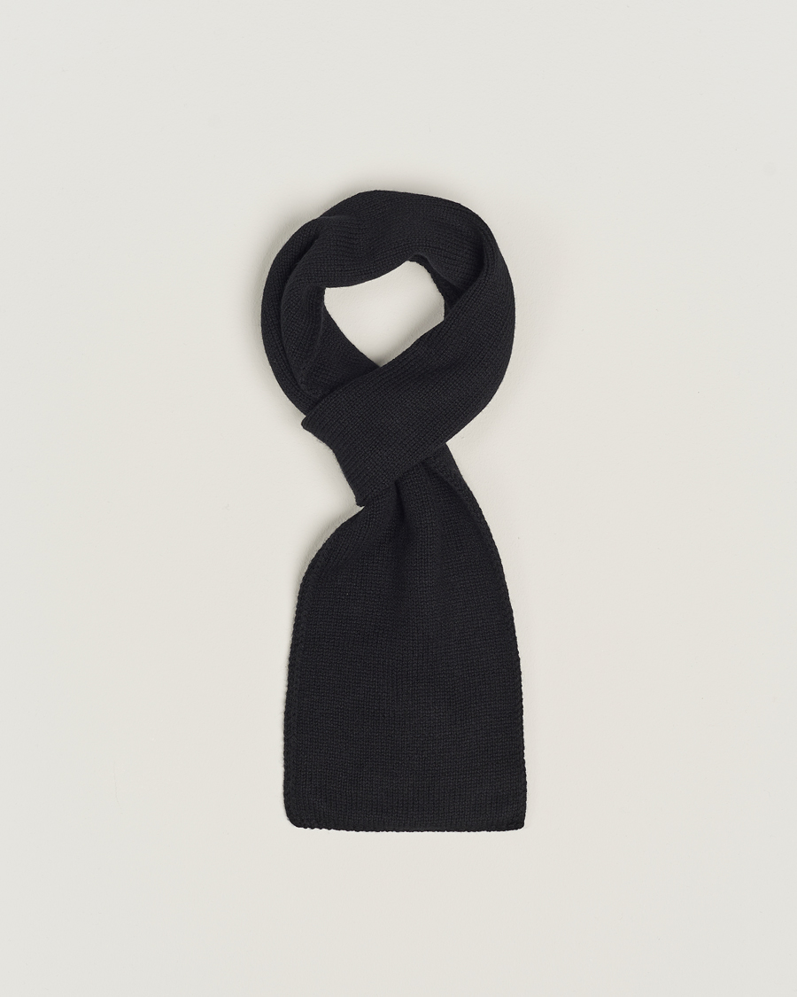 Herre | Piacenza Cashmere Short Loop Cashmere Scarf Black | Piacenza Cashmere | Short Loop Cashmere Scarf Black