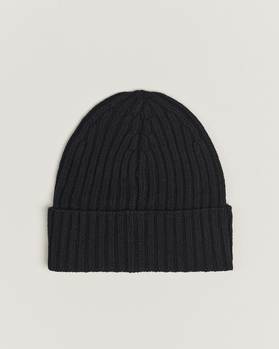 Herre |  | Piacenza Cashmere | Ribbed Cashmere Beanie Black