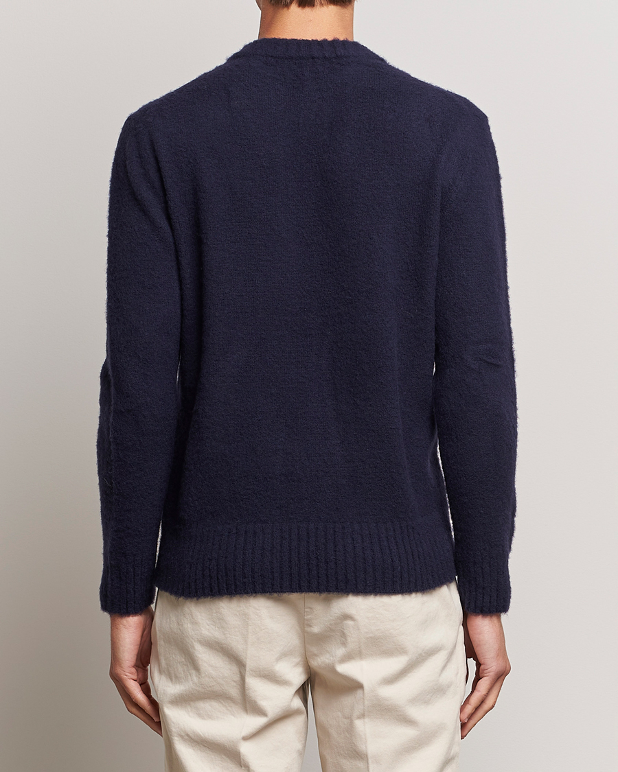 Herre | Gensere | Piacenza Cashmere | Brushed Wool Crew Neck Navy