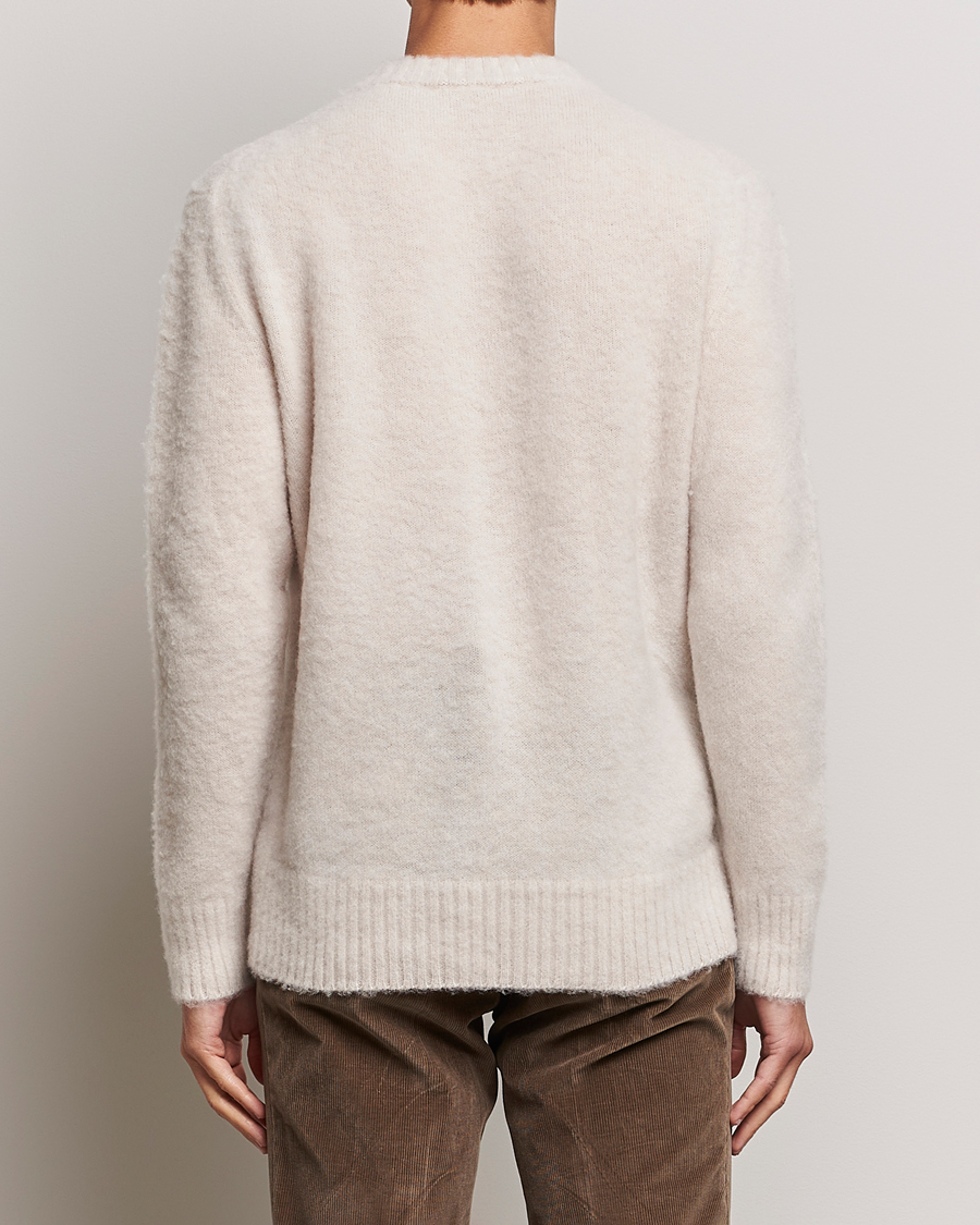 Herre | Gensere | Piacenza Cashmere | Brushed Wool Crew Neck Beige