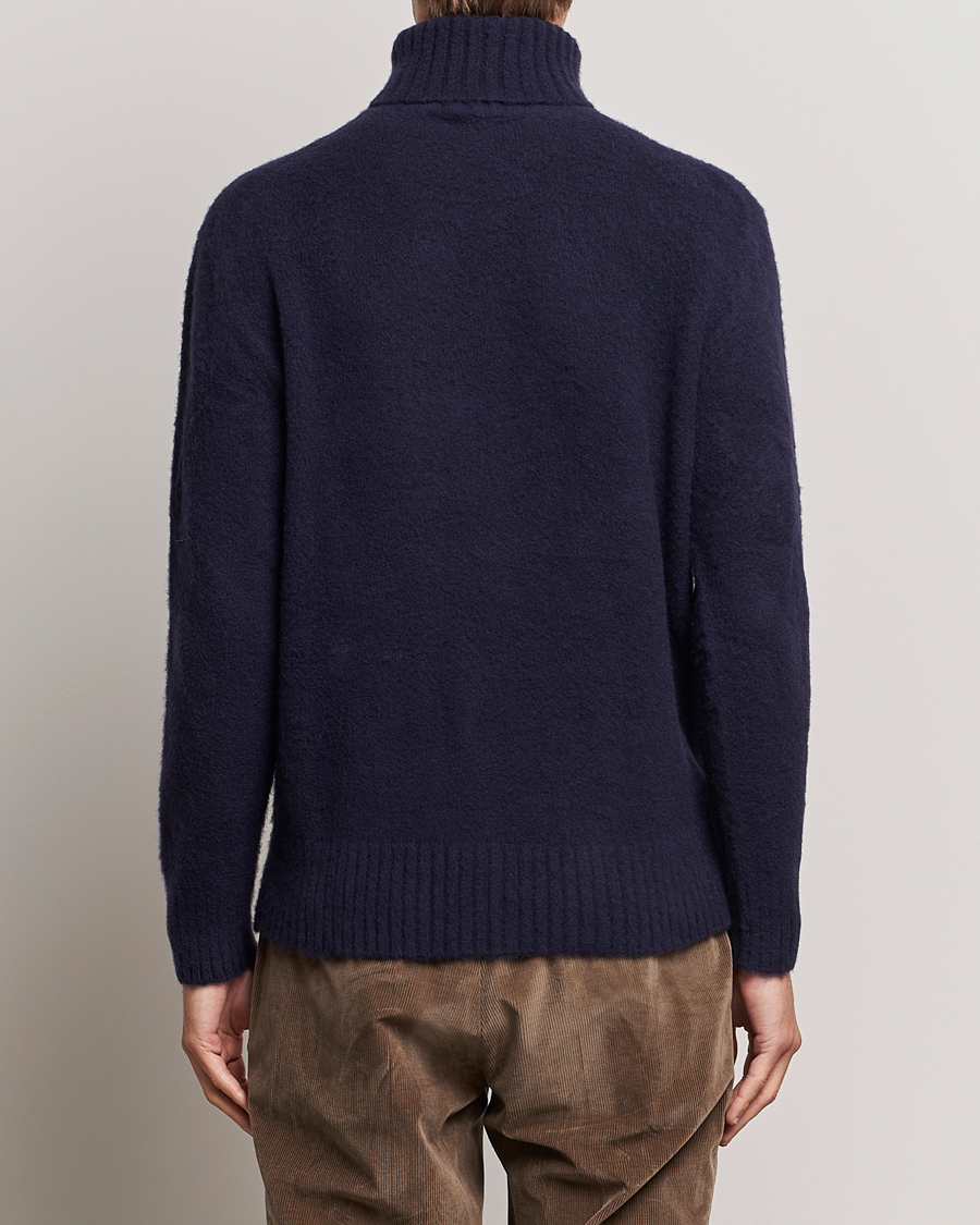 Herre | Gensere | Piacenza Cashmere | Brushed Wool Rollneck Navy
