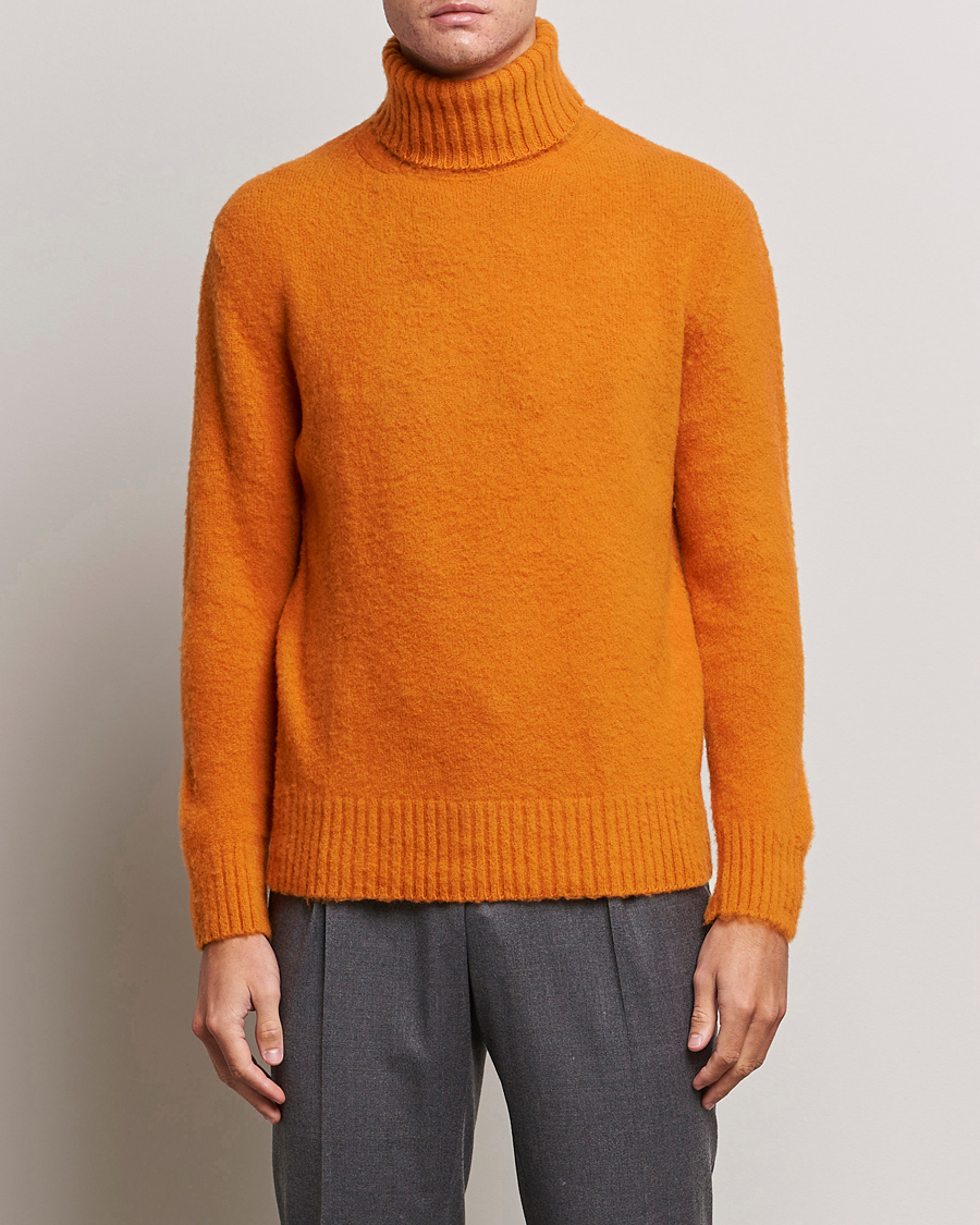 Herre | Gensere | Piacenza Cashmere | Brushed Wool Rollneck Orange