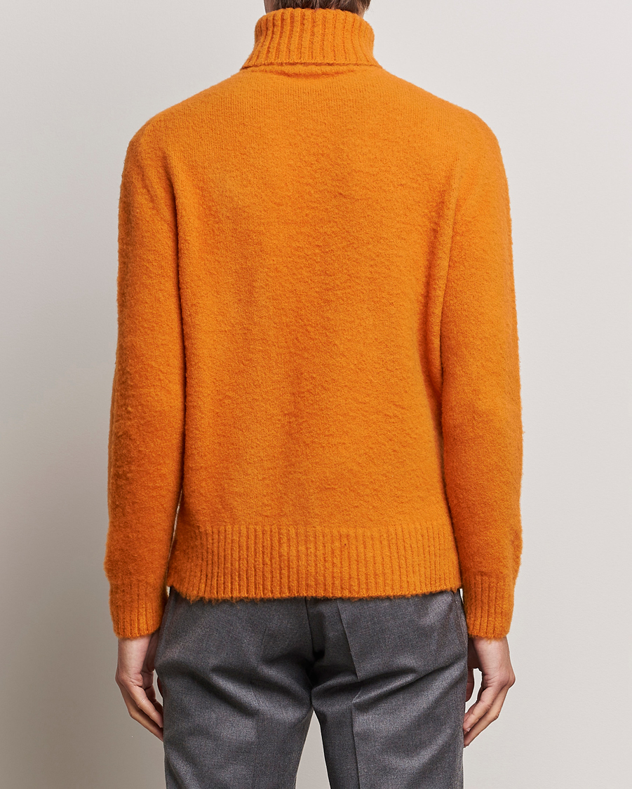 Herre | Gensere | Piacenza Cashmere | Brushed Wool Rollneck Orange