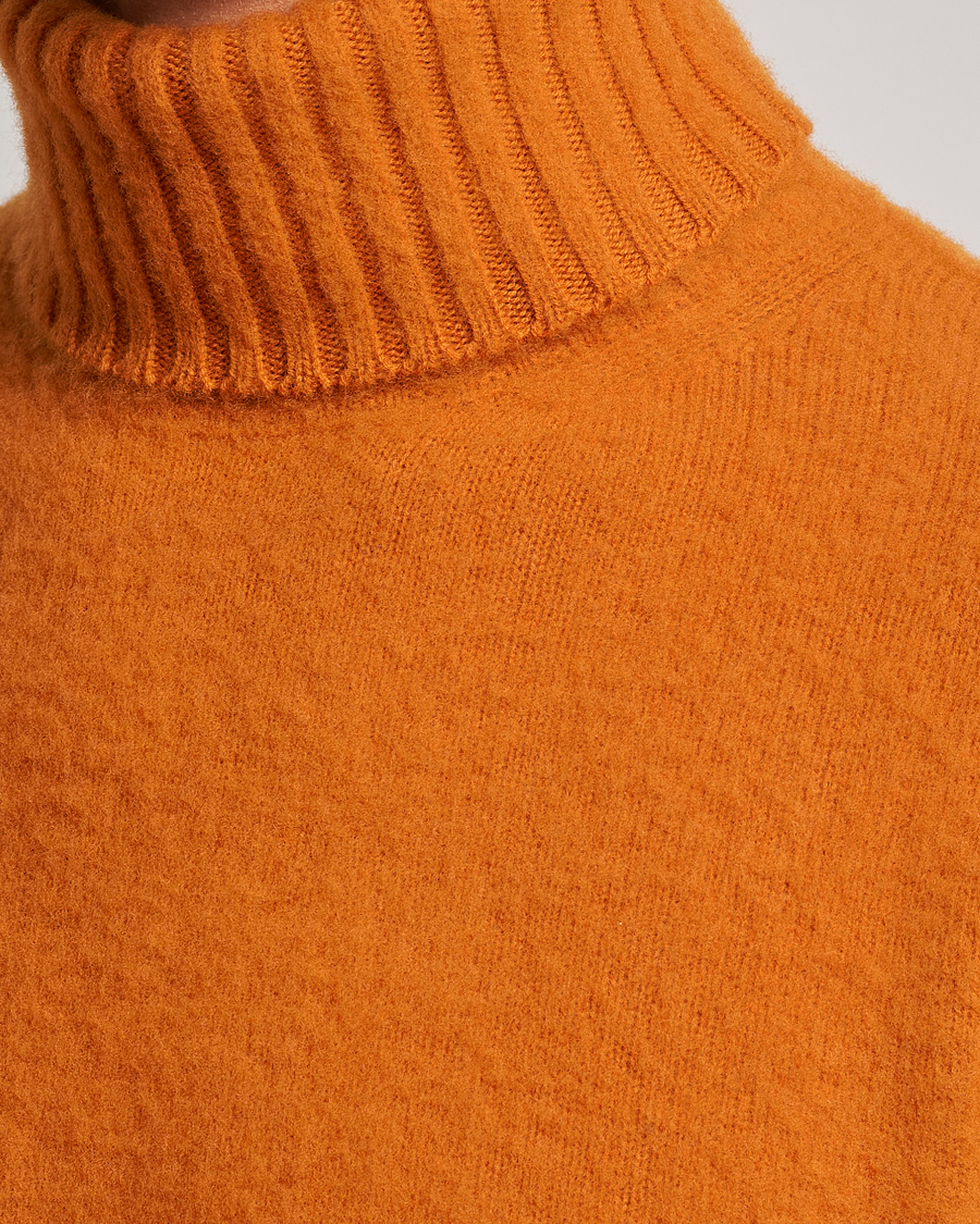 Herre | Gensere | Piacenza Cashmere | Brushed Wool Rollneck Orange