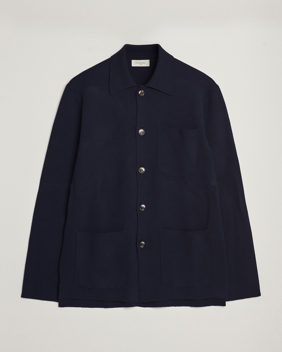 Herre | Gensere | Piacenza Cashmere | Virgin Wool Knit Cardigan Navy