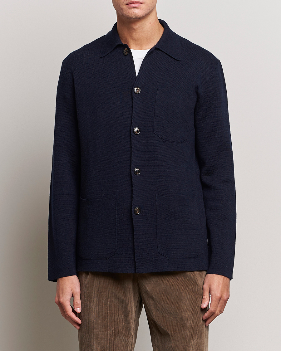 Herre | Gensere | Piacenza Cashmere | Virgin Wool Knit Cardigan Navy