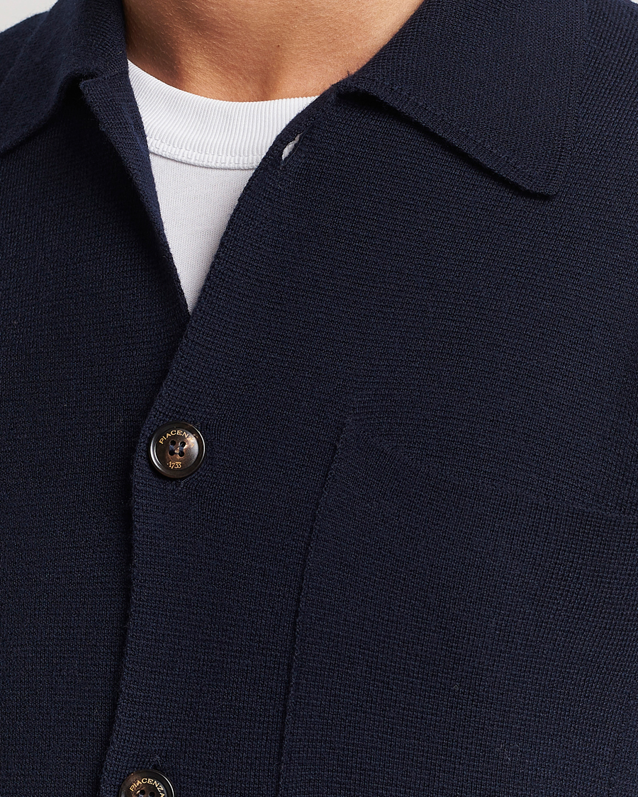 Herre | Gensere | Piacenza Cashmere | Virgin Wool Knit Cardigan Navy