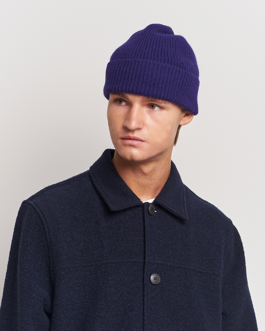 Herre | Luer | Le Bonnet | Lambswool/Caregora Beanie Indigo