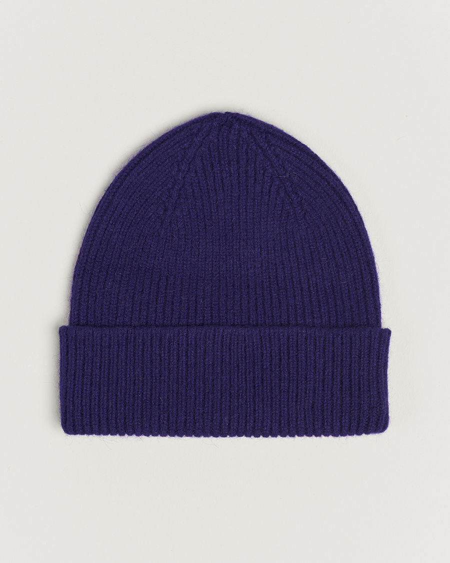 Herre | Luer | Le Bonnet | Lambswool/Caregora Beanie Indigo