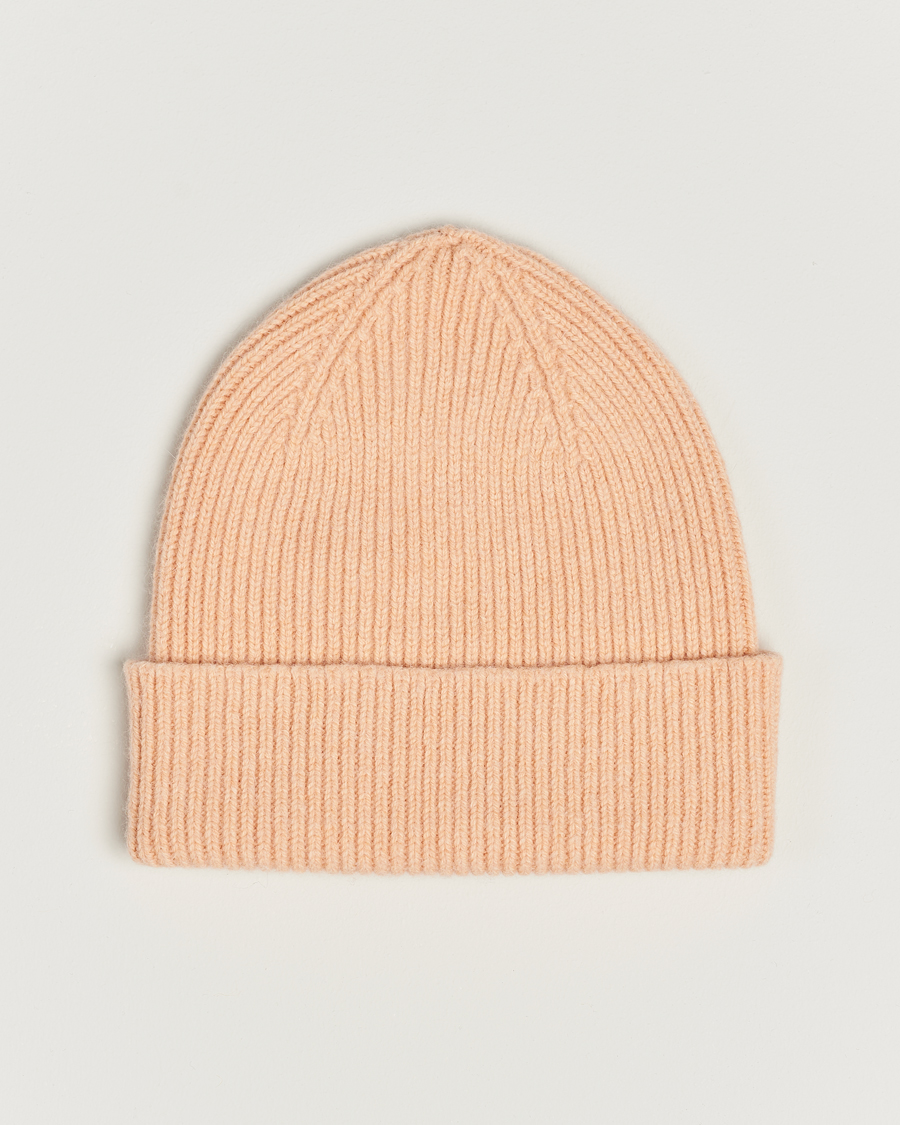 Herre | Luer | Le Bonnet | Lambswool/Caregora Beanie Peach