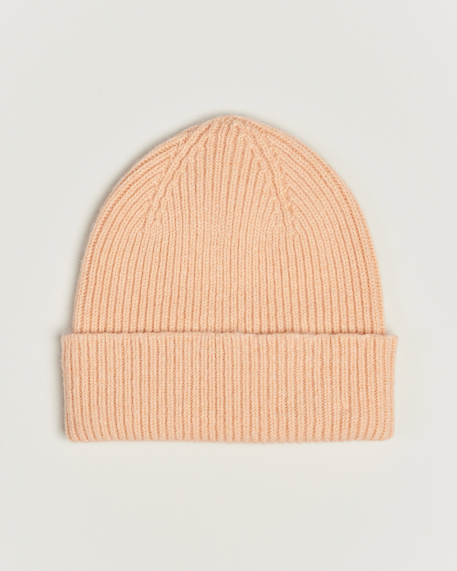 Herre | Luer | Le Bonnet | Lambswool/Caregora Beanie Peach