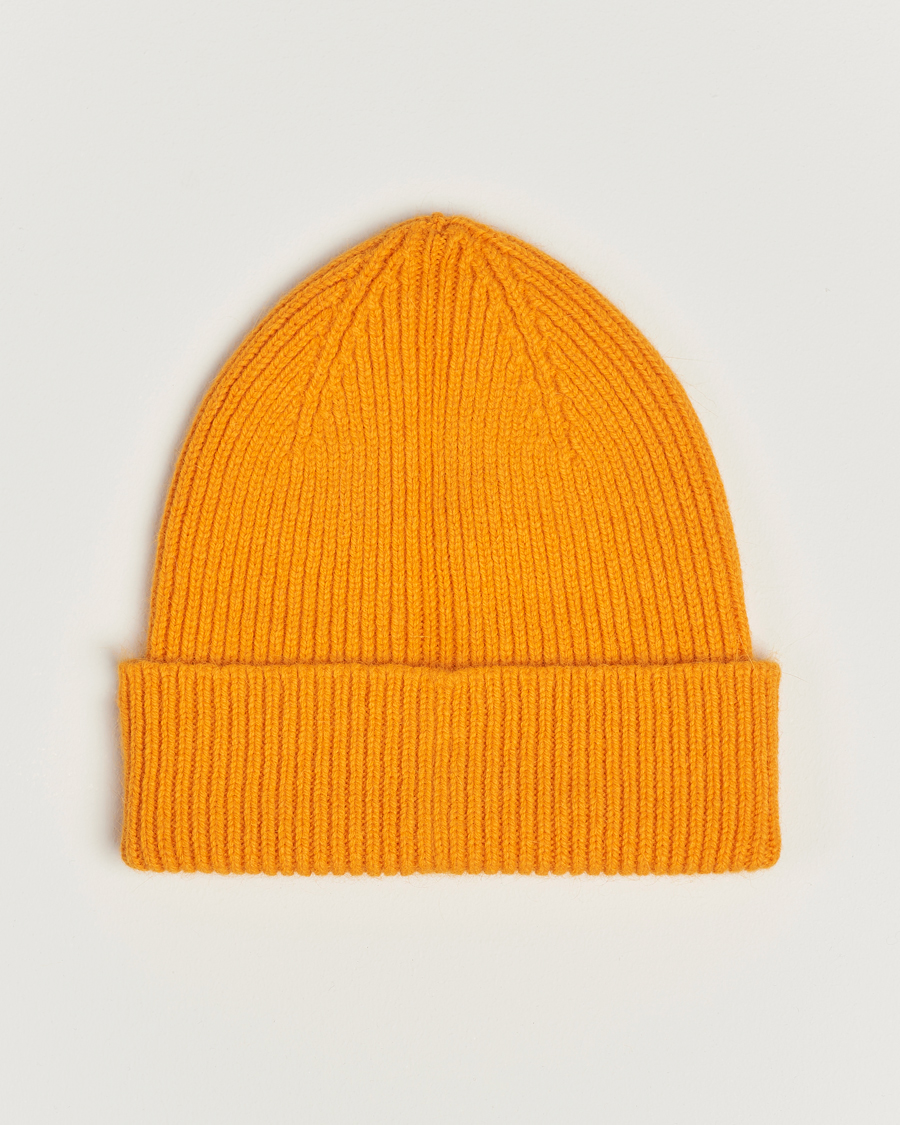 Herre | Luer | Le Bonnet | Lambswool/Caregora Beanie Orange Peel