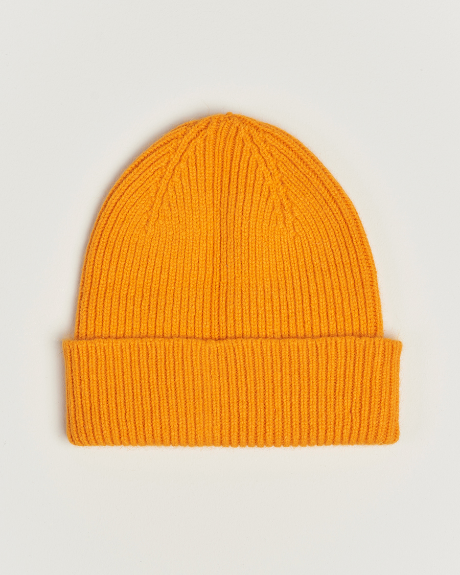 Herre | Luer | Le Bonnet | Lambswool/Caregora Beanie Orange Peel