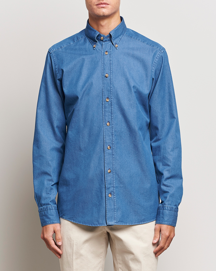 Herre | Skjorter | Eton | Slim Fit Denim Shirt Blue