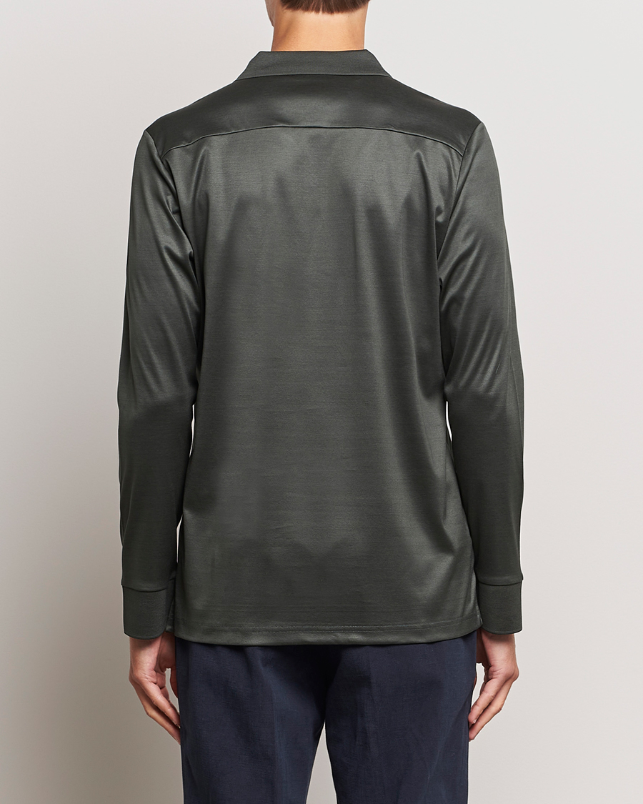 Herre | Gensere | Eton | Filo Di Scozia Long Sleeve Polo Dark Green