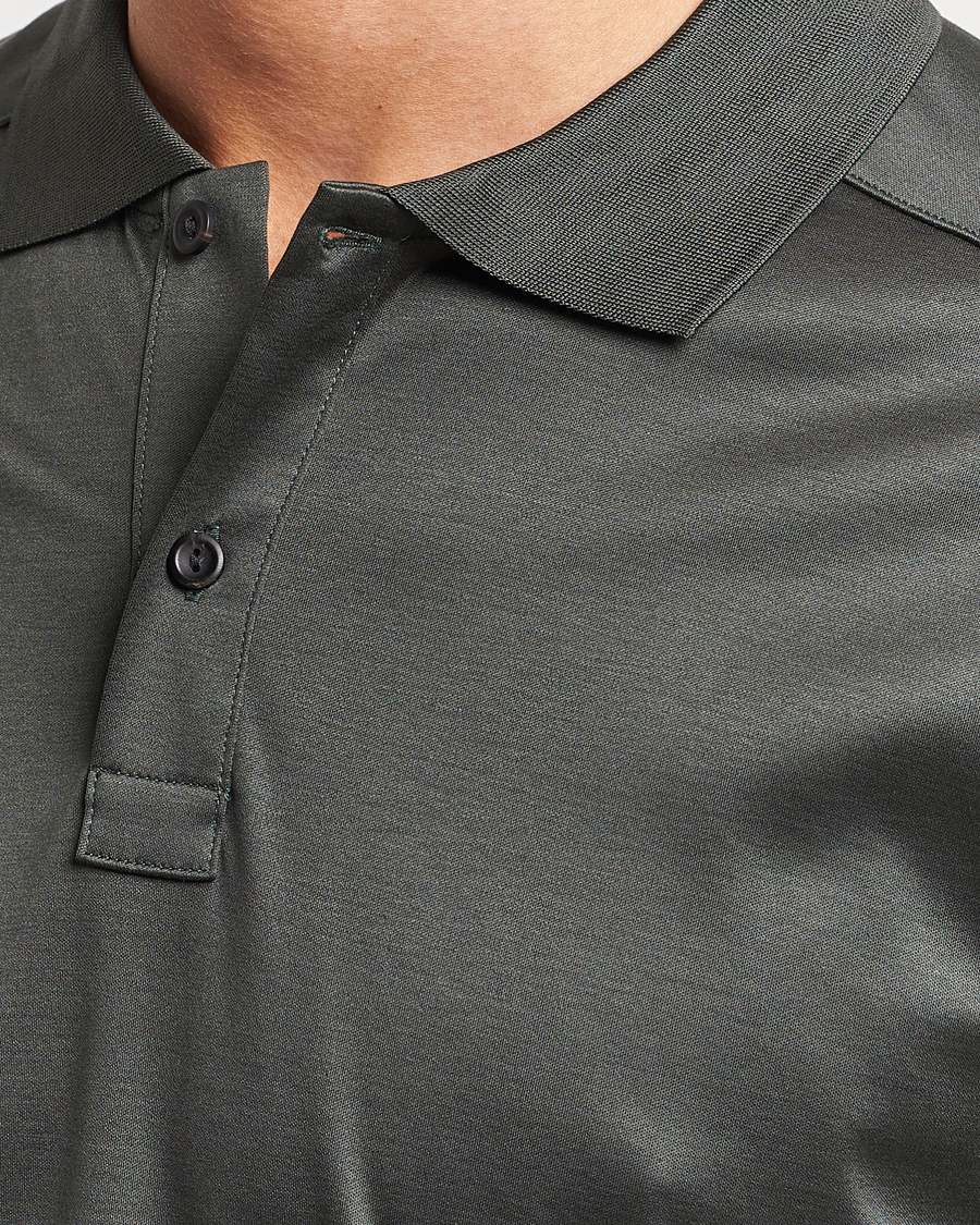 Herre | Gensere | Eton | Filo Di Scozia Long Sleeve Polo Dark Green