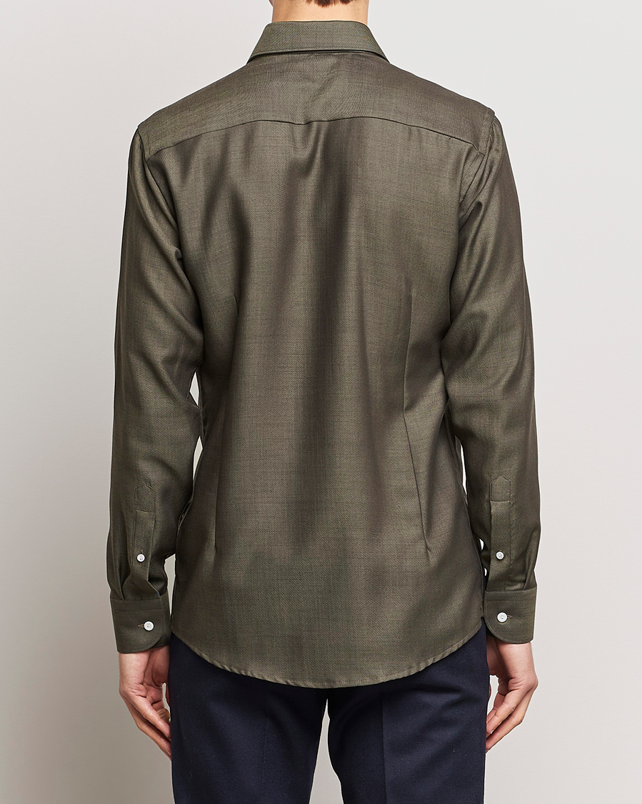 Herre | Skjorter | Eton | Slim Fit Merino Shirt Dark Brown