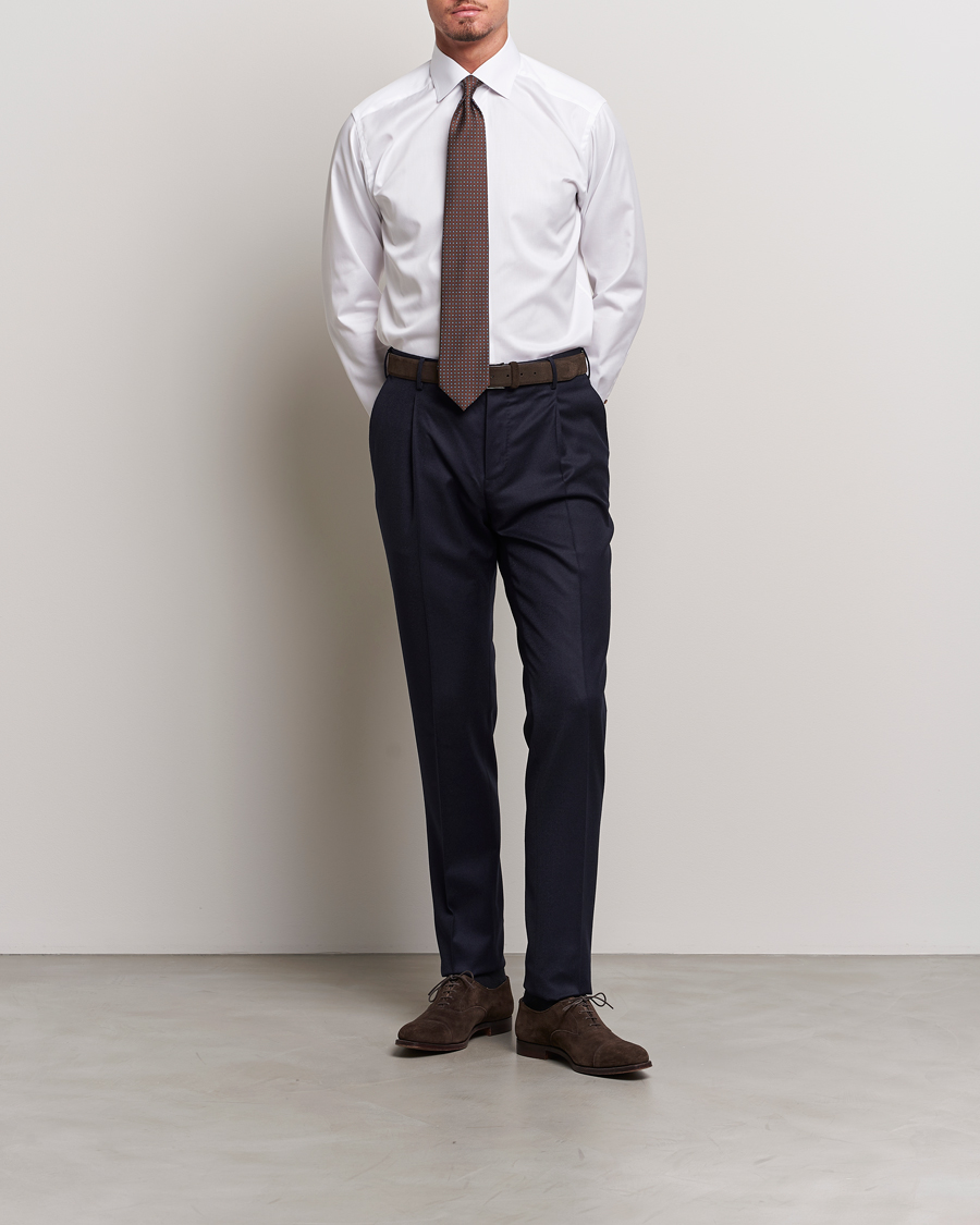 Herre | Skjorter | Eton | Slim Fit Signature Twill Contrast Shirt White