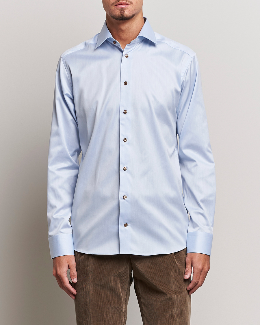 Herre | Businesskjorter | Eton | Slim Fit Signature Twill Contrast Shirt Blue