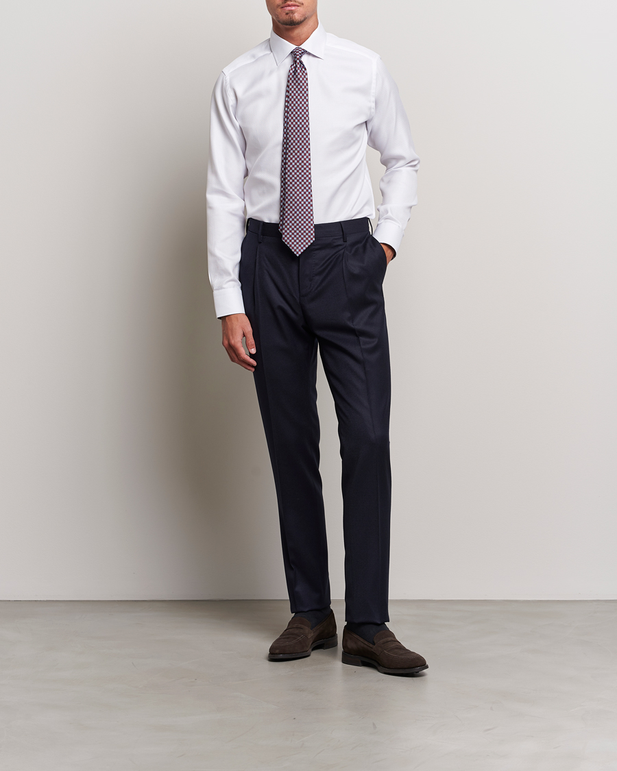Herre | Skjorter | Eton | Slim Fit Royal Dobby Contrast Shirt White