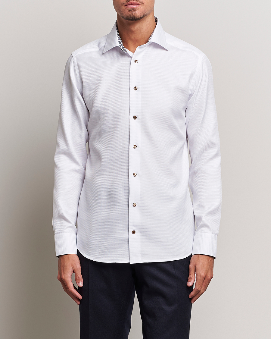 Herre | Skjorter | Eton | Slim Fit Royal Dobby Contrast Shirt White
