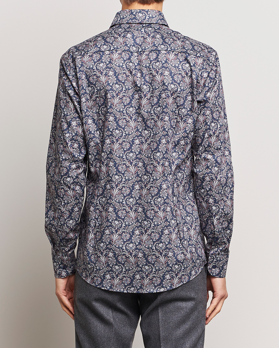 Herre | Skjorter | Eton | Slim Fit Signature Twill Printed Shirt Navy Blue