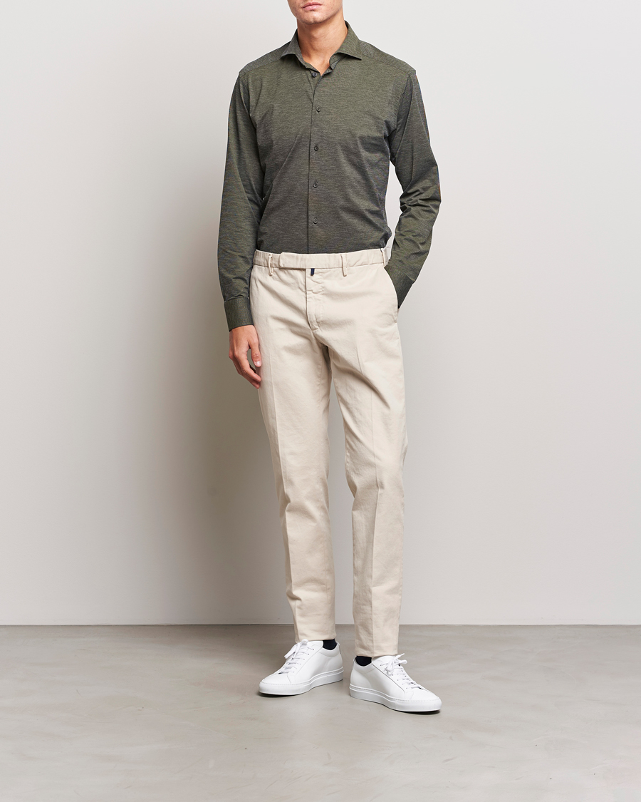 Herre | Skjorter | Eton | Slim Fit Four Way Stretch Shirt Dark Green