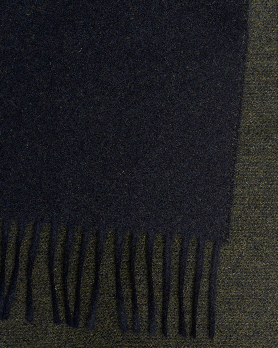 Herre | Eton Wool Two-Faced Scarf Green/Navy | Eton | Wool Two-Faced Scarf Green/Navy