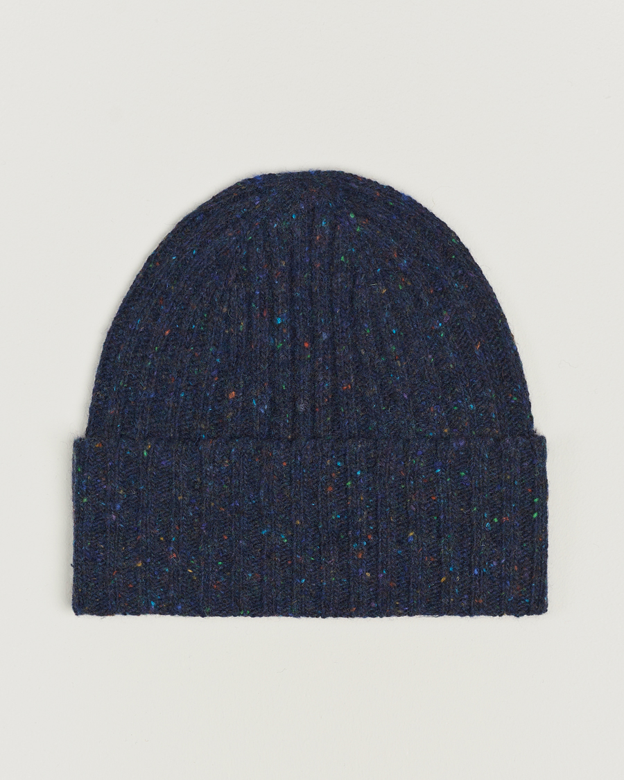 Herre | Eton Wool Blend Donegal Beanie Navy Blue | Eton | Wool Blend Donegal Beanie Navy Blue