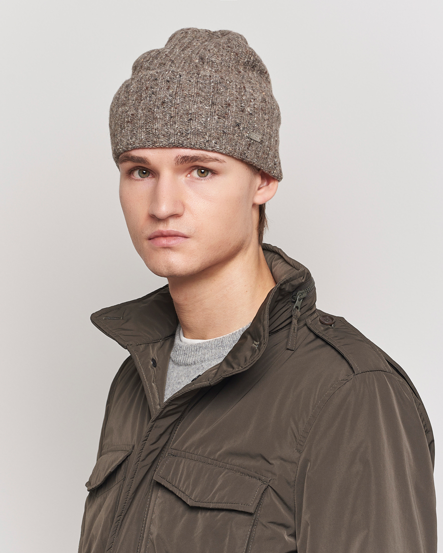 Herre |  | Eton | Wool Blend Donegal Beanie Beige