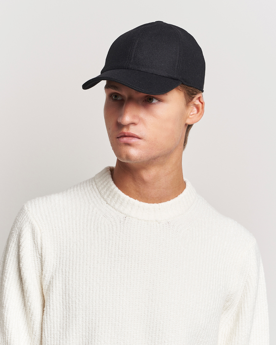 Herre | Eton Wool Baseball Cap Black | Eton | Wool Baseball Cap Black