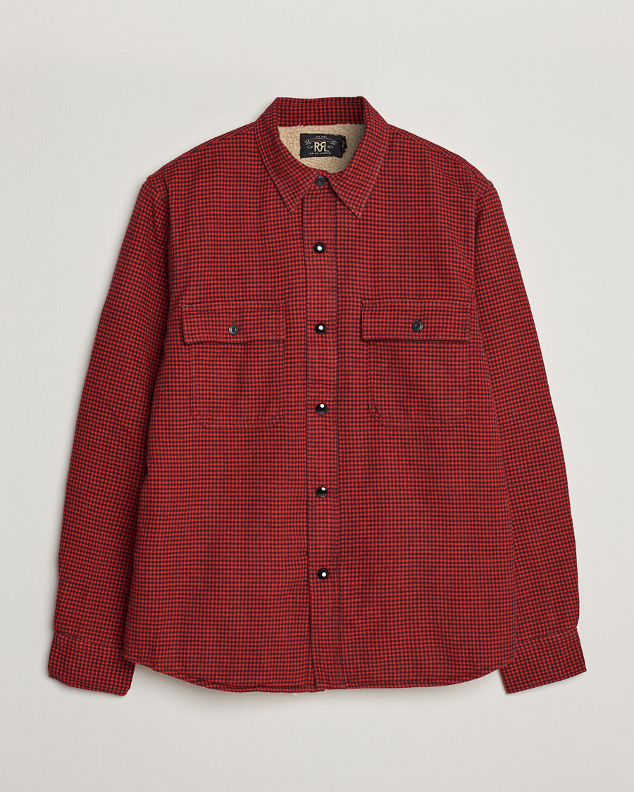 Herre |  | RRL | Vermont Shearling Lined Shirt Jacket Red/Black