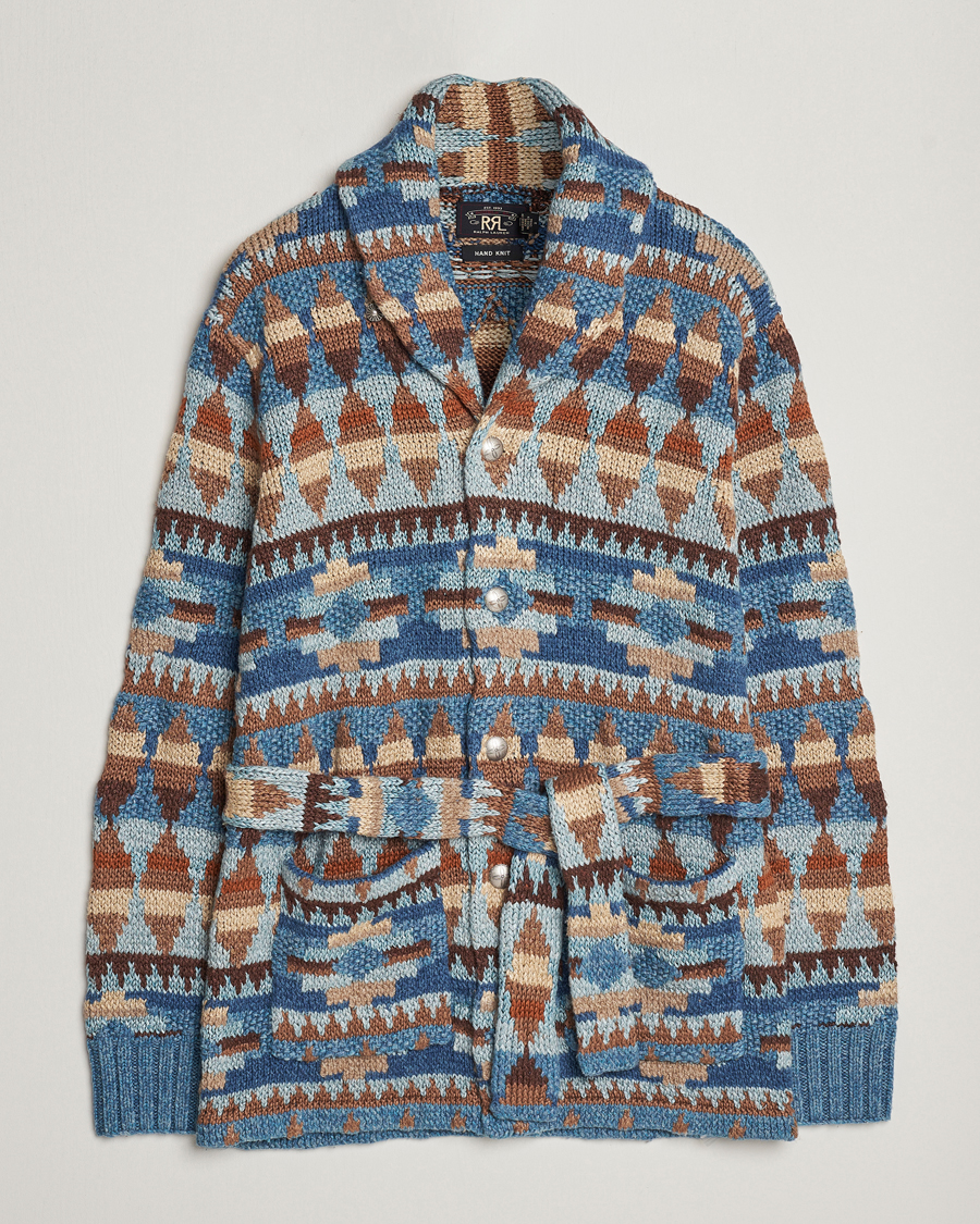 Herre | Gensere | RRL | Ranch Shawl Collar Cardigan Brown/Blue